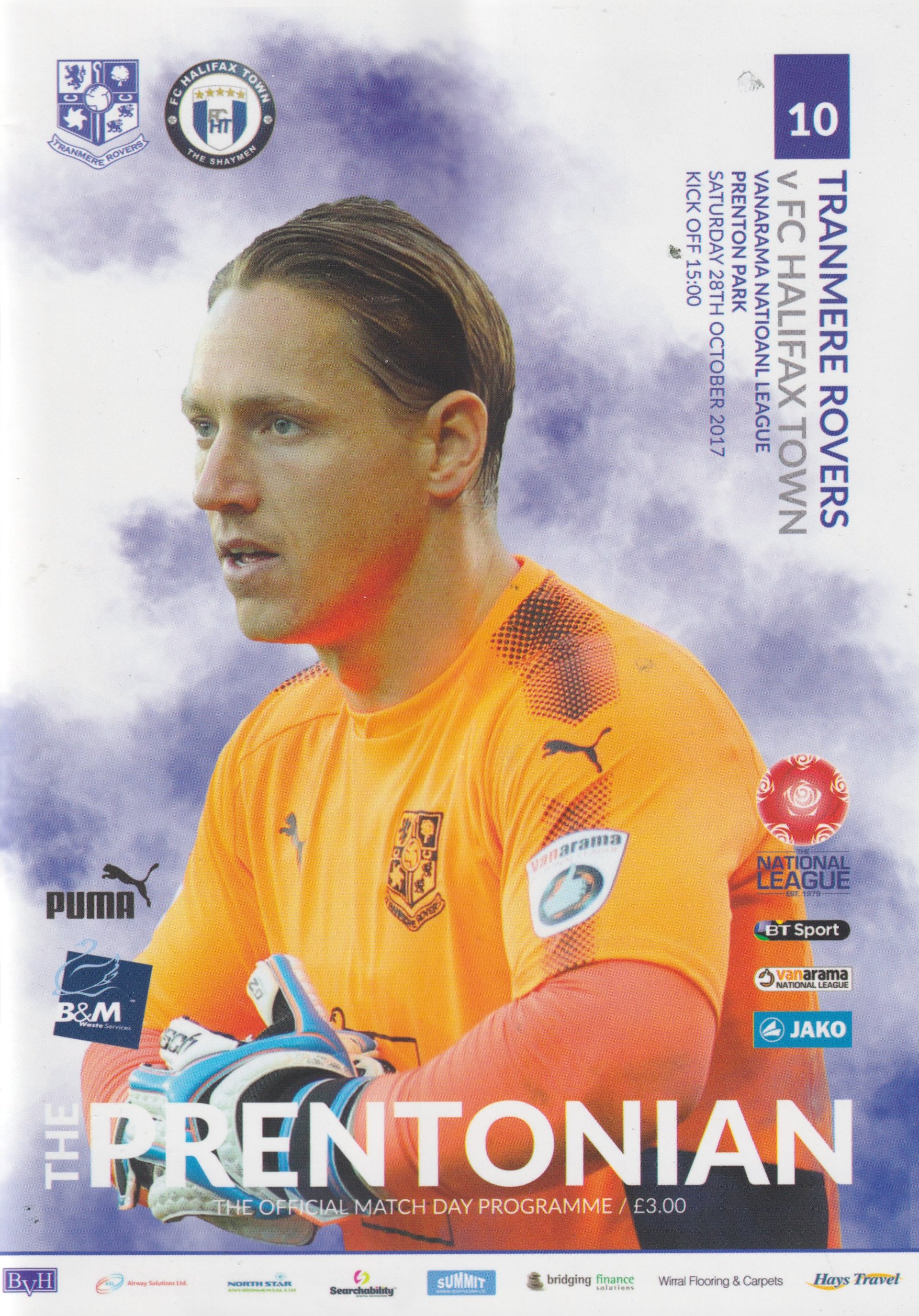 Tranmere Rovers v FC Halifax Town match programme
